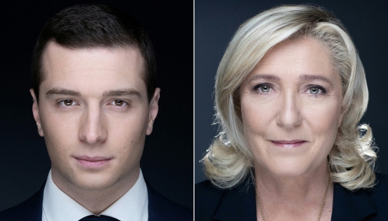 Jordan Bardella et Marine Le Pen.