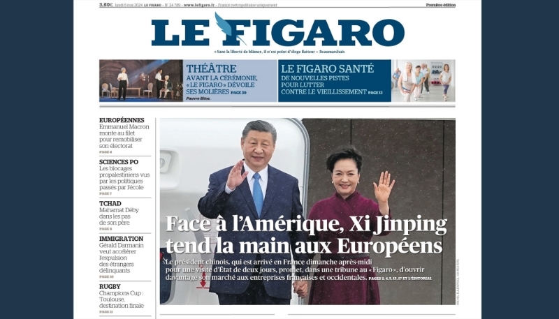 La une du Figaro du lundi 6 mai 2024.