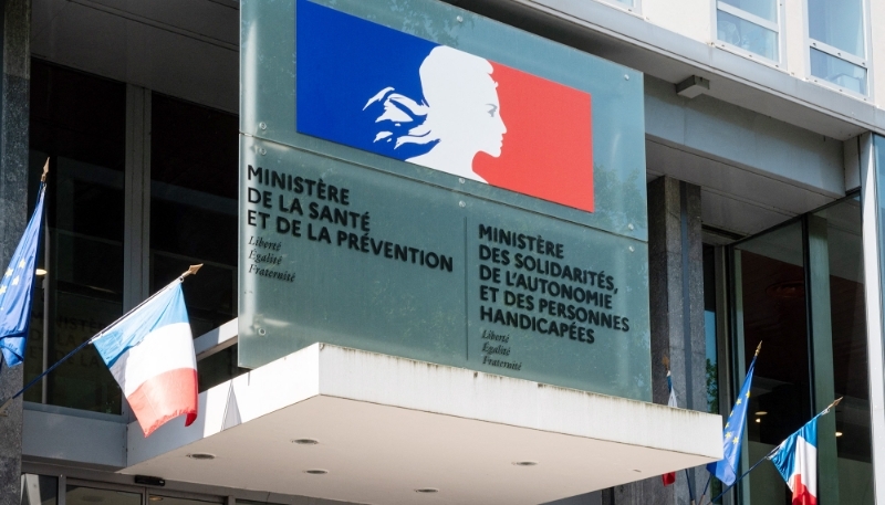 Façade du ministère de la santé et des solidarités, en 2023.