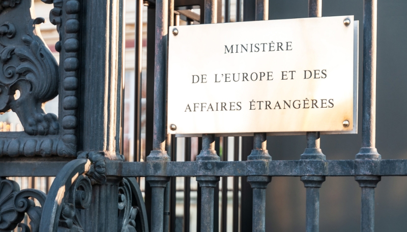 L'entrée du Quai d'Orsay, à Paris.