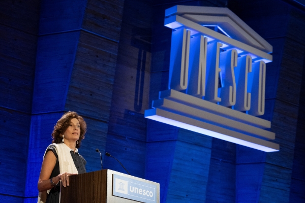 Audrey Azoulay, au siège de l'Unesco, en juin 2023.