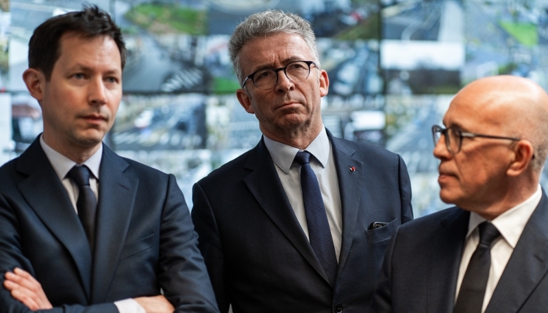Francois-Xavier Bellamy, Christophe Gomart et Éric Ciotti, le 9 juin 2024. 