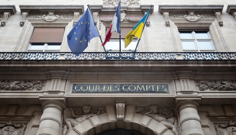 L'entrée de la Cour des comptes, rue Cambon à Paris. 