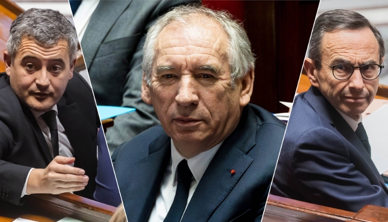 Gérald Darmanin, François Bayrou et Bruno Retailleau.
