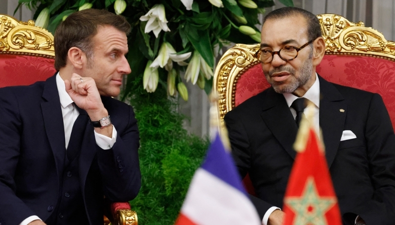 Emmanuel Macron et Mohammed VI, au Palais royal de Rabat, le 28 octobre 2024.