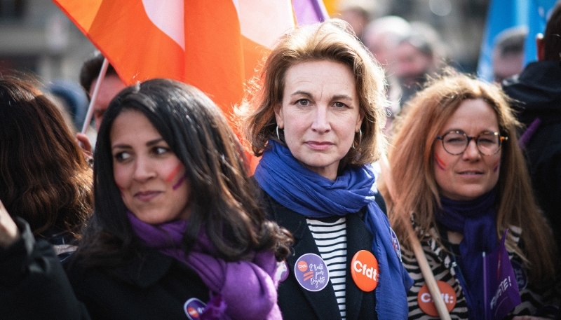 Marylise Léon, secrétaire générale de la CFDT, lors d'une manifestation à Paris en mars 2024.