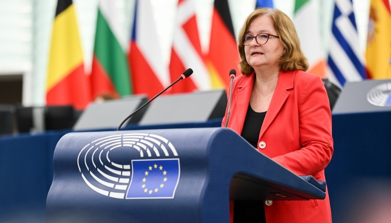 L'eurodéputée Nathalie Loiseau, à Strasbourg, le 22 octobre 2024.