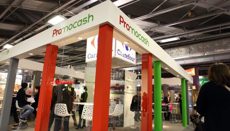 Le stand Promocash-Carrefour au salon Franchise expo à Paris.