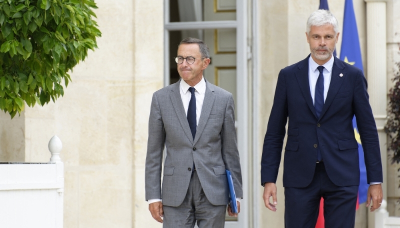 Bruno Retailleau et Laurent Wauquiez, le 23 août 2024 à l'Élysée.