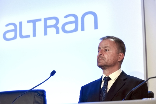 Assemblée générale d'Altran, en mai 2019, avec son actuel PDG Dominique Cerutti. Le procès en appel de l'affaire de fausses factures qui a touché le groupe et ses anciens dirigeants en 2002 vient de se dérouler.