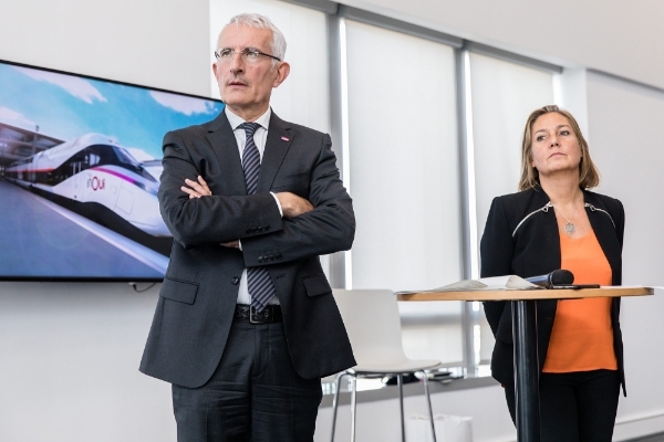 L'ancien PDG de la SNCF Guillaume Pepy, accompagné de Rachel Picard, ex-DG de Voyages SNCF.