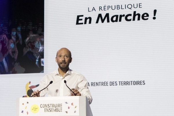 Stanislas Guerini, chef du parti La République en marche (LREM), lors d'un meeting en septembre 2020.