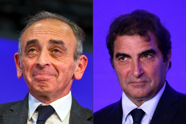 Le candidat à la présidentielle Eric Zemmour et le président des Républicains Christian Jacob.