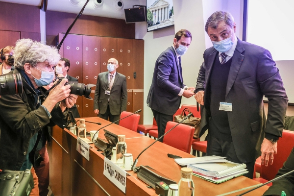 Le PDG d'Orpea Philippe Charrier, devant la commission des affaires sociales de l'Assemblée nationale, le 2 février 2022.