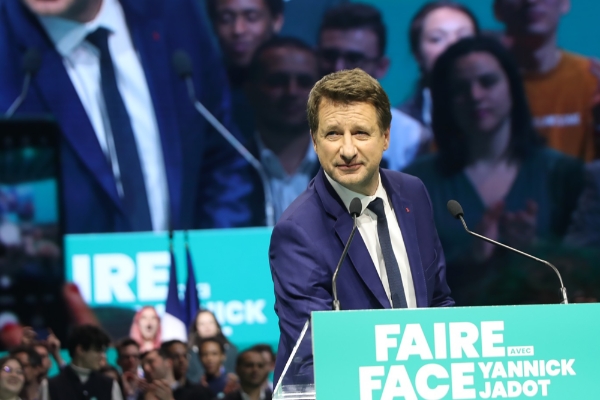 Yannick Jadot au Zénith de Paris lors du meeting du 27 mars.