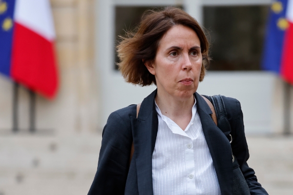 Claire Landais dans la cour de Matignon lors de la cérémonie de passation entre Jean Castex et Elisabeth Borne, le 16 mai 2022.