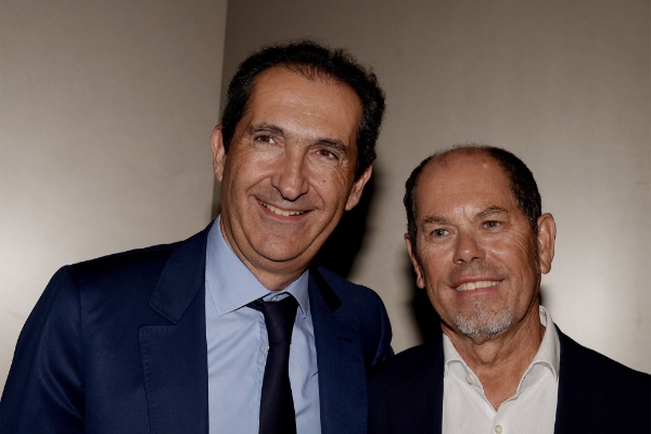 Patrick Drahi, patron du géant des télécoms Altice, avec Armando Pereira, à l'inauguration du Campus Altice à Paris, en octobre 2018.