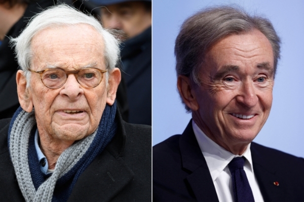 Claude Perdriel, à la tête des Editions Croque Futur, et Bernard Arnault, PDG de LVMH.